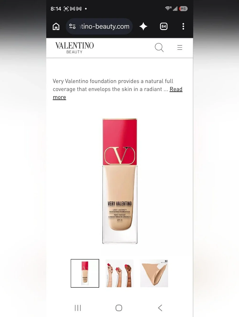 Valentino Very Valentino Foundation - Beige with Pink Cap